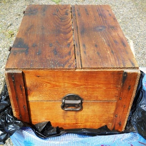 Rare Giant Antique Advertising Seattle 100lb COFFEE Shipping Crate Huge Wood Box Storage Trunk Country General Store Western Americana image 5