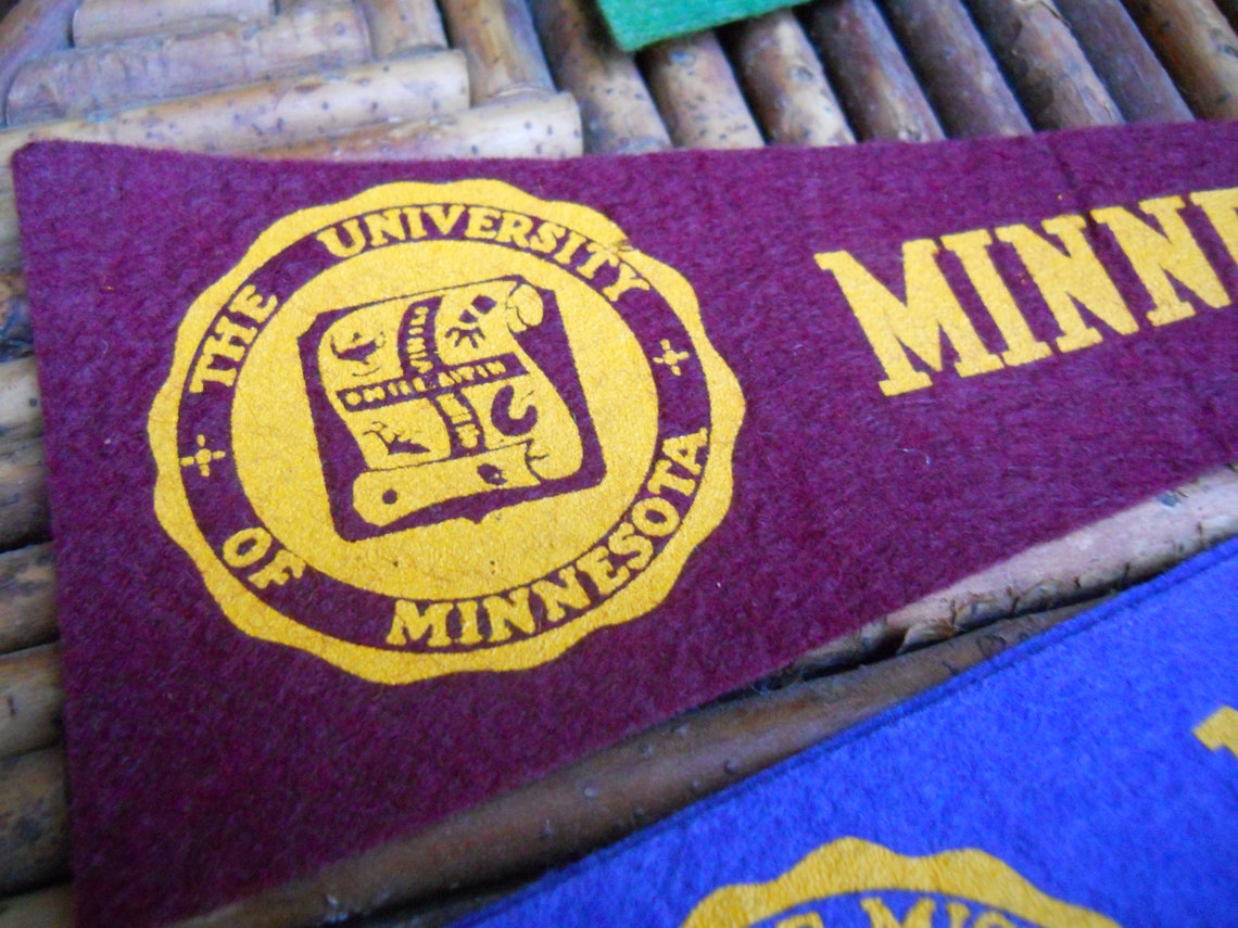 Five Miniature College Sports Souvenir Small Felt Pennant Cool Etsy