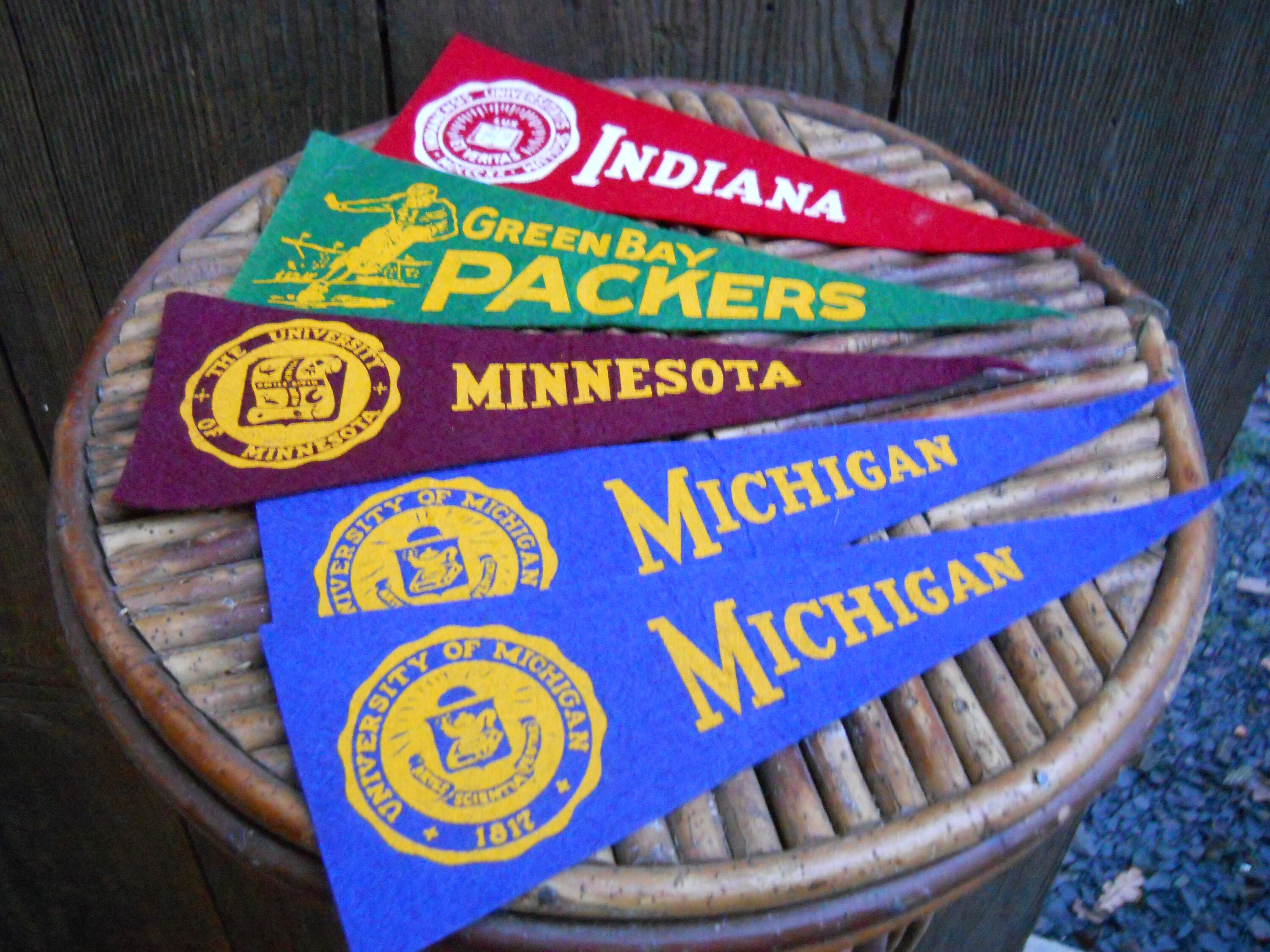 Five Miniature College Sports Souvenir Small Felt Pennant Cool Etsy