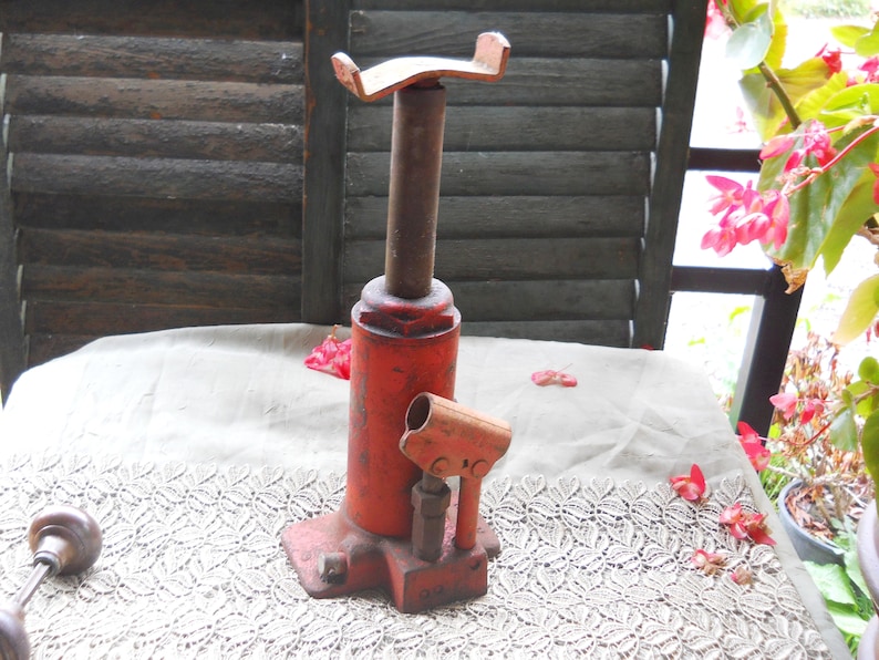 Antique 3 Ton Floor Jack Working Vintage Tool Rare Primitive Etsy