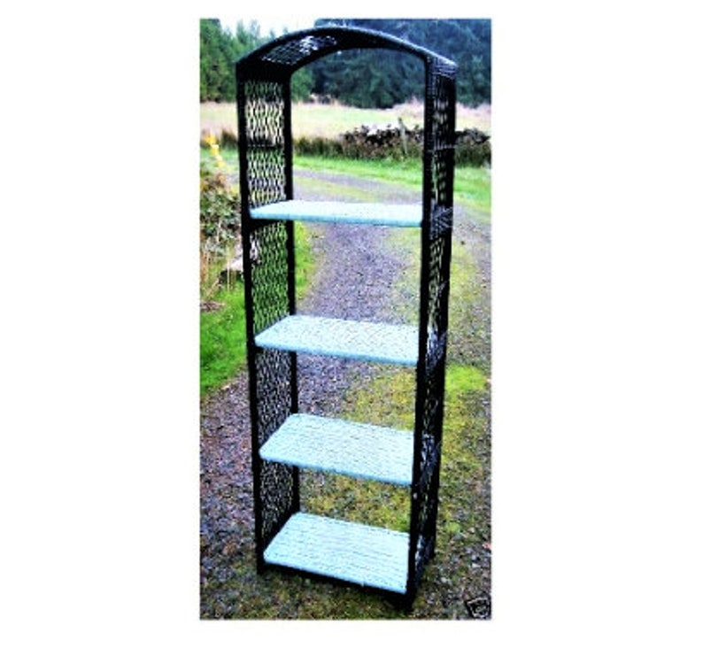 Vintage Bohemian Wicker Bookshelf Tall Wicker Shelves Boho Etsy