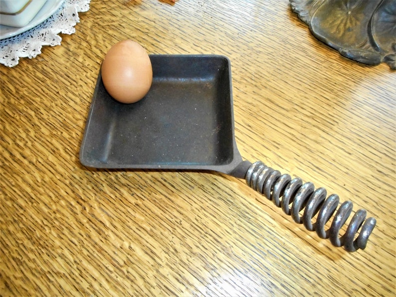 Antique Neateg Cast Iron Cake Single Egg Poacher Skillet Etsy