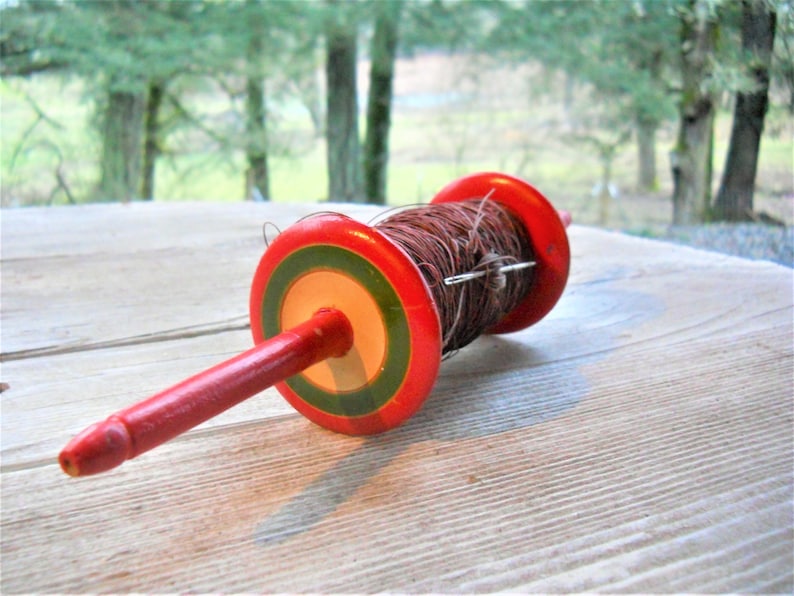 Antique Painted Wood Kite Flying String Spool Holder Childrens Etsy