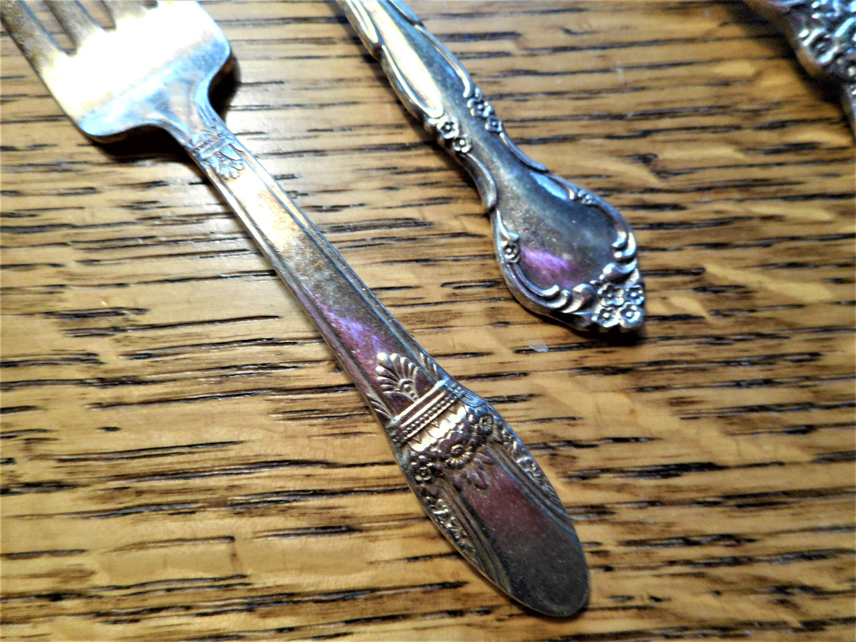 Antique Small Silver Plate Children's Fork Spoon Rogers & Bros