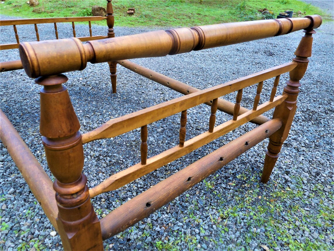 Antique 1700s1800s Fiddleback Maple American Farmhouse Rope Etsy