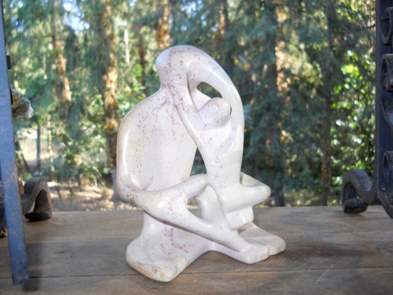 Modernist Kenya African Tribal Studio Hand Carved Kisii Soap Stone