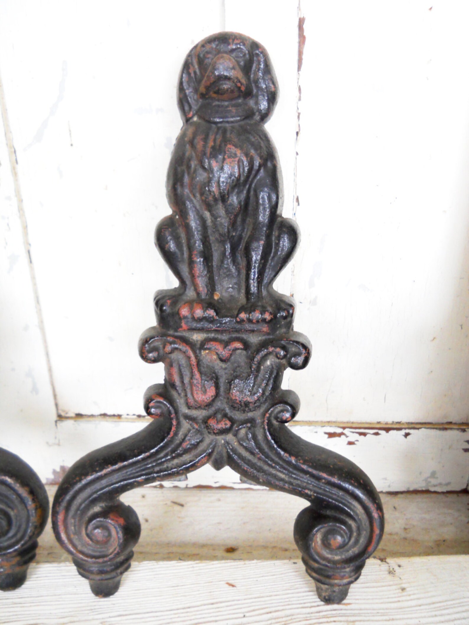 Antique Rustic Fire Dog Fireplace Andirons Industrial Etsy