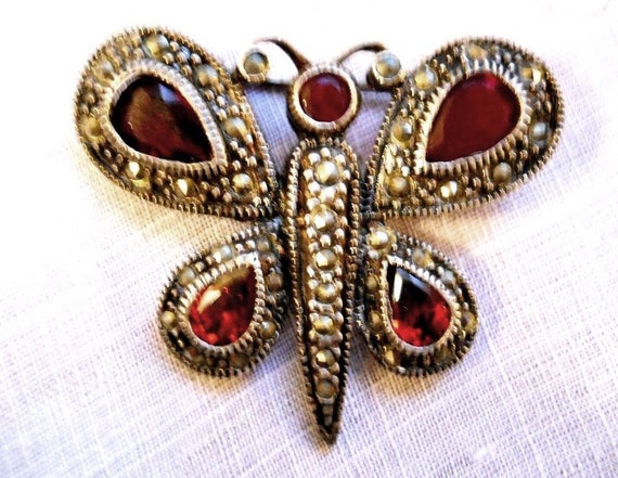 Vintage 1930s Art Deco Figural Butterfly Brooch 9… - image 2