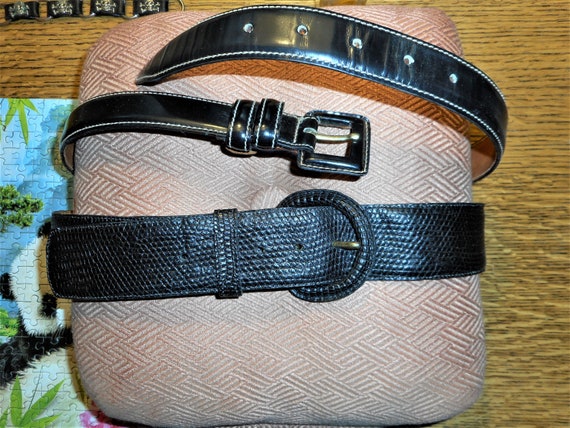 Black Torino Calcutta Lizard Ladies Belt and Nordstroms  display picture 3