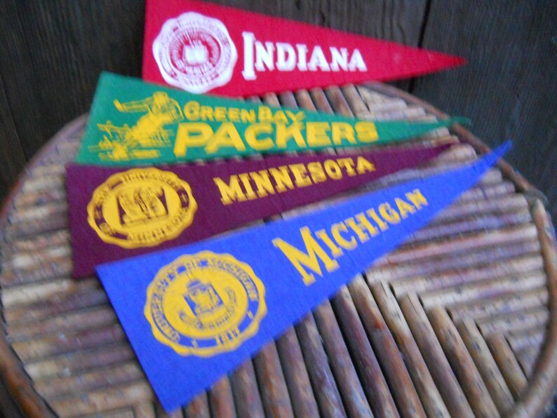 Five Miniature College Sports Souvenir Small Felt Pennant Cool | Etsy