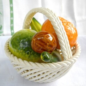 Vintage Capodimonte Ceramic Fruit Basket, Spanish Cottage Decor image 5