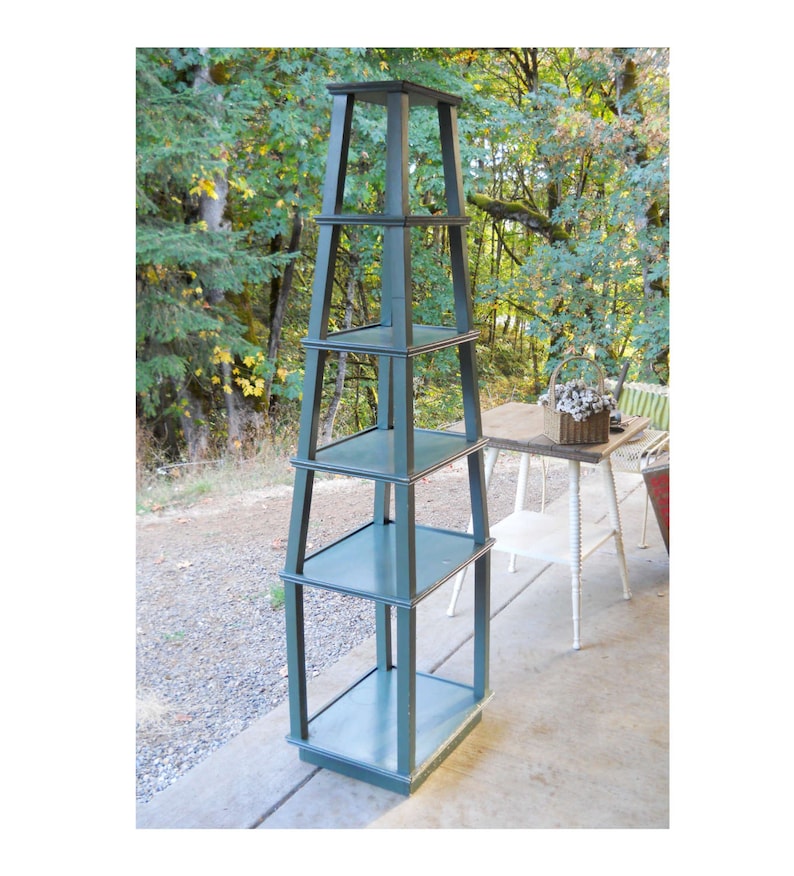 Tall Tier Wood Green Garden Plant Stand Shelves Vintage French | Etsy