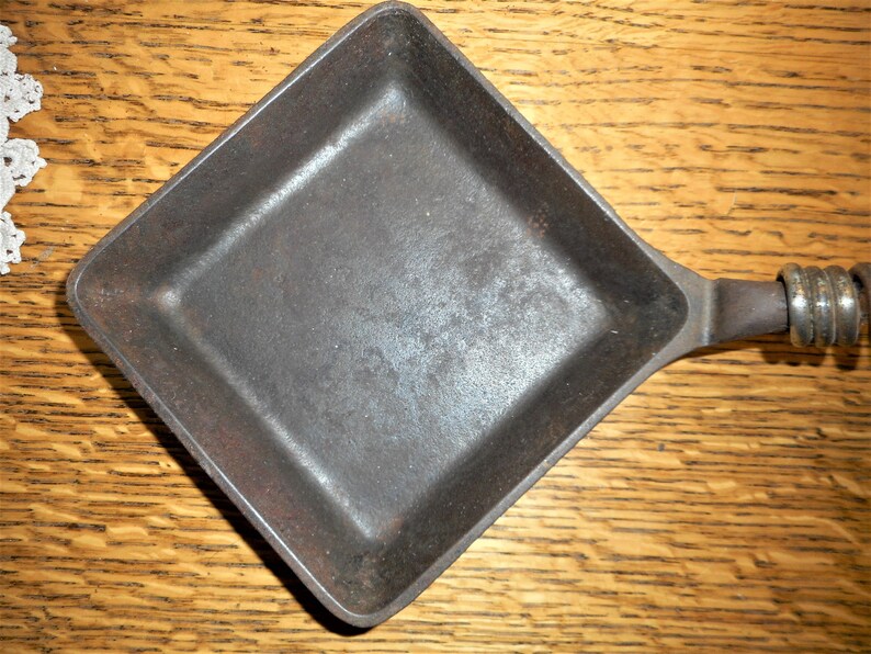 Antique Neateg Cast Iron Cake Single Egg Poacher Skillet Etsy
