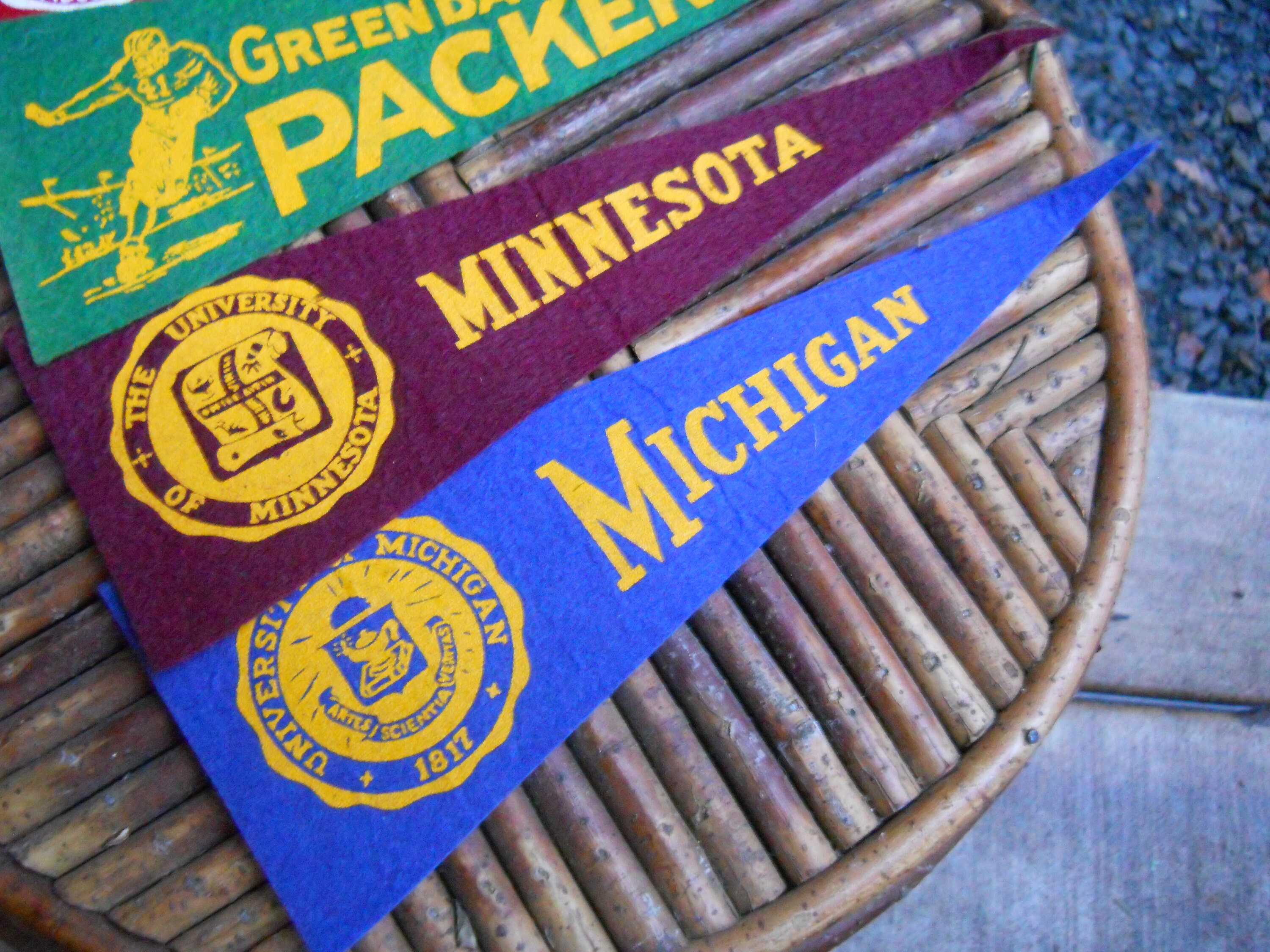 Five Miniature College Sports Souvenir Small Felt Pennant Cool Etsy