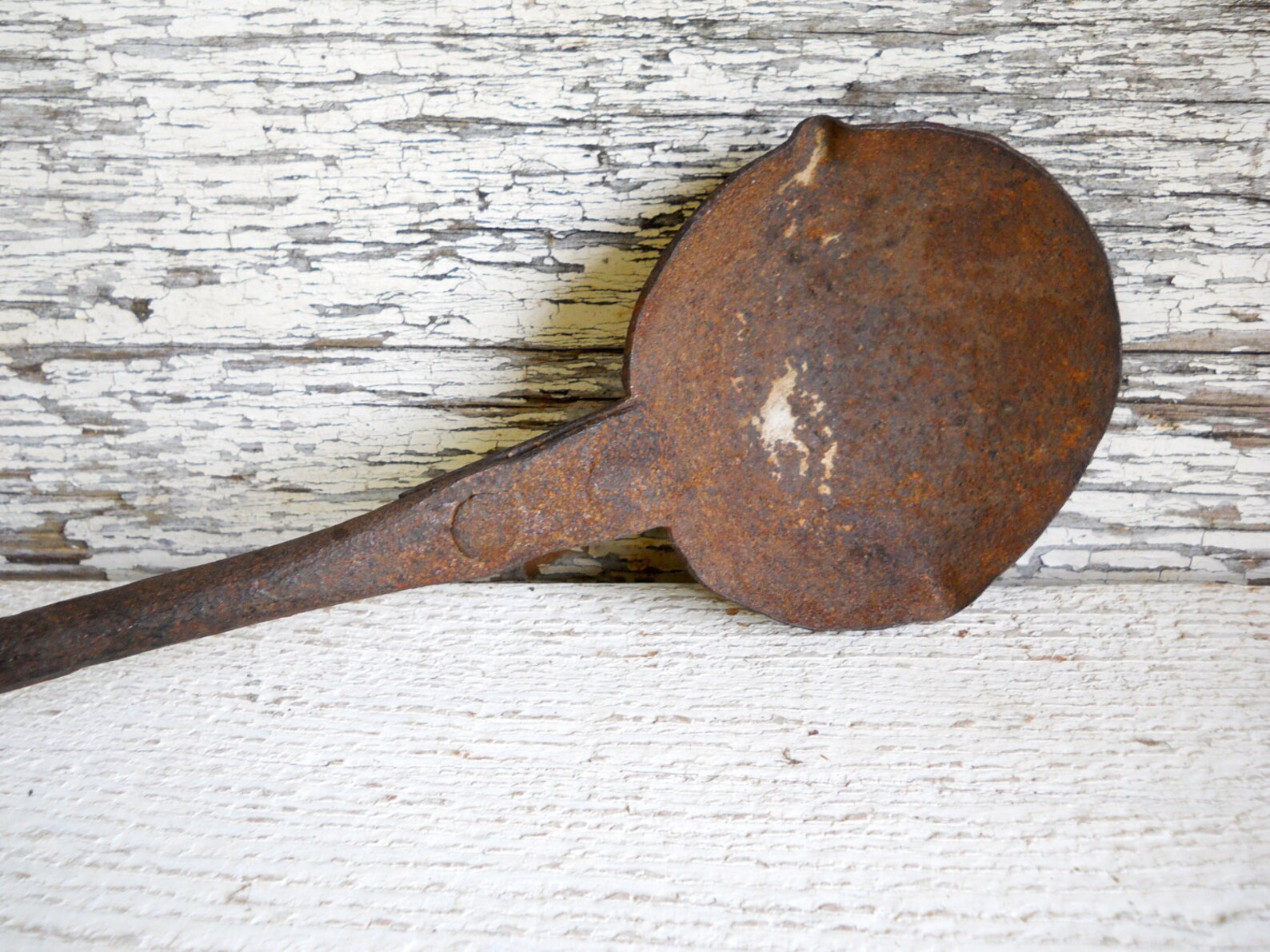 Iron Ladle 1800s Antique Kitchen Tool Hand Rustic Primitive