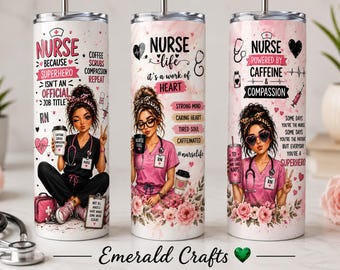 Vaso térmico para enfermeras de 591 ml, regalo para enfermeras tituladas, taza para la vida de enfermera, regalo de agradecimiento para enfermeras, vaso térmico negro para enfermeras, regalo para trabajadores de la salud