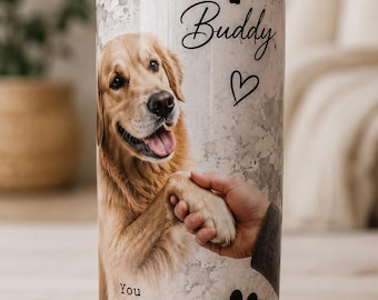 Personalized Pet Photo Tumbler, Custom Dog Photo Cup, Cat Picture Water Bottle, Pet Memorial Gift, Custom Pet Lover Gift