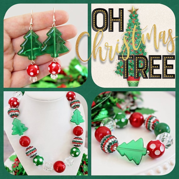 Beaded Necklace - Christmas Tree Beaded Necklace - Christmas Tree