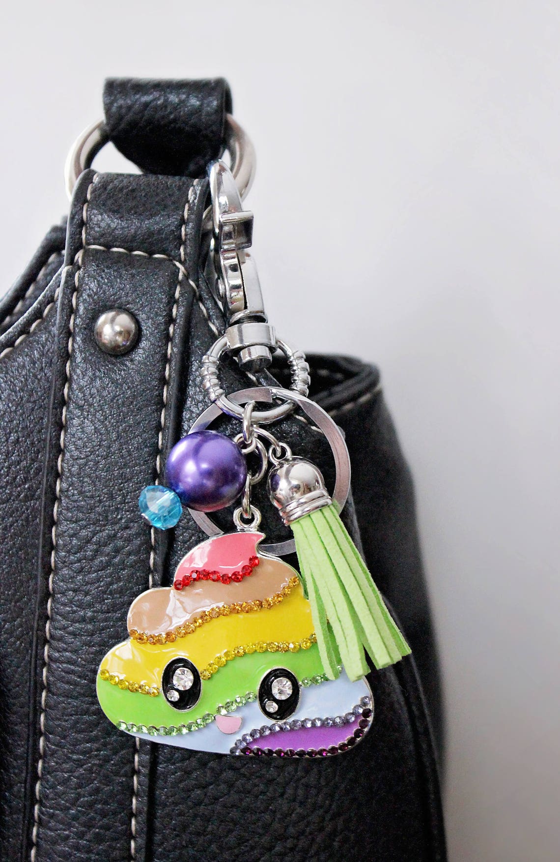UNICORN POOP EMOJI Key Chain Rainbow Poop Key Ring Key Fob Etsy