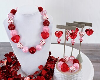 ●VVV● Pink Ribbon Heart Mix Bead Necklace 23FWNK086PKF il_340x270.2787040374_1eg8.jpg