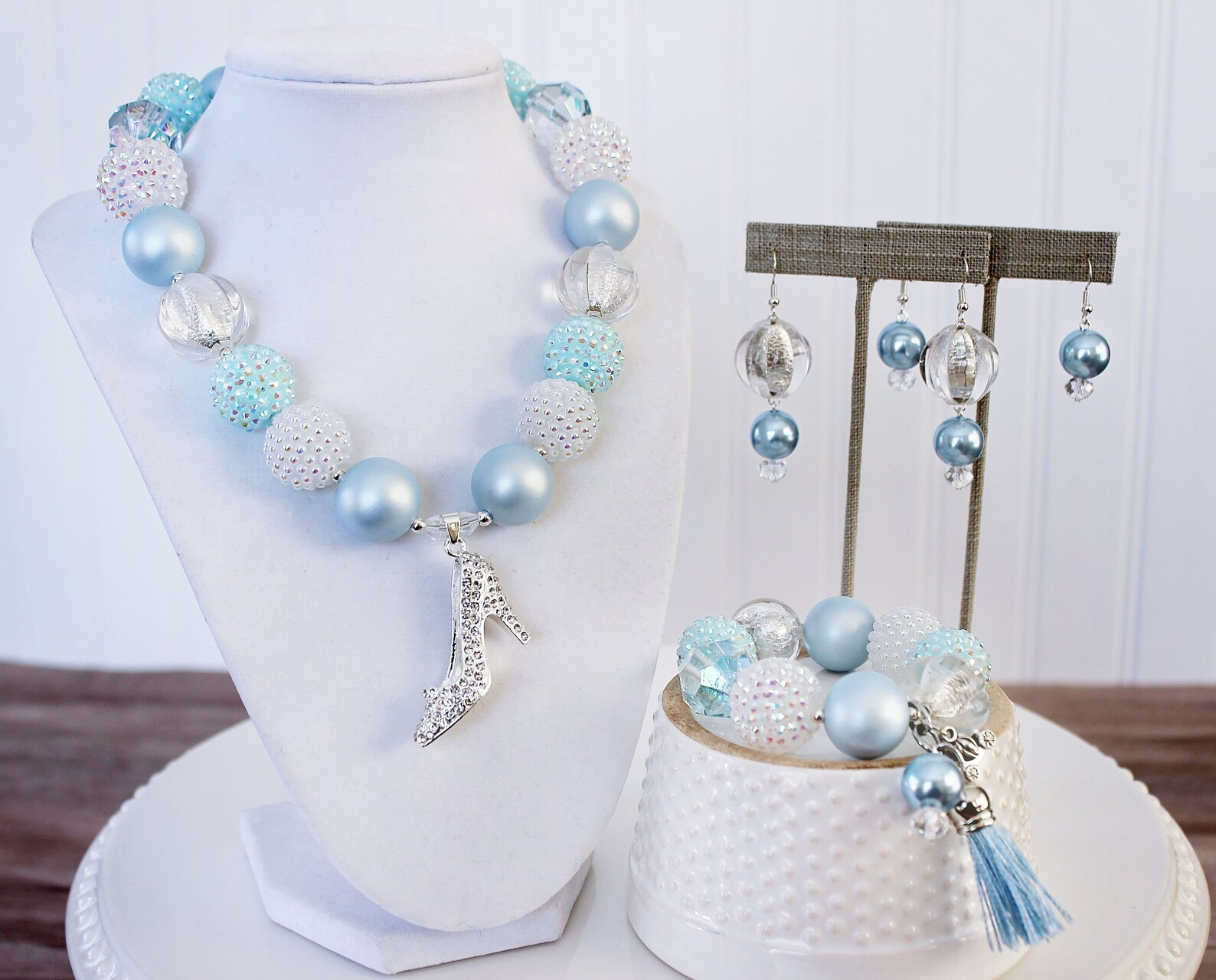 GLASS SLIPPER Necklace Cinderella Chunky Necklace Princess Etsy