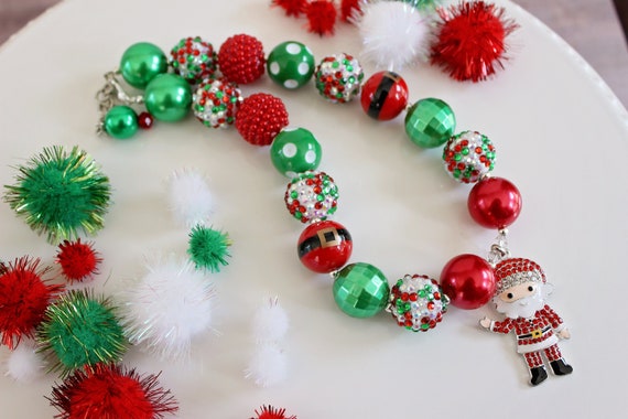 Bonuci 12 Pcs Christmas Necklace Bracelets Jewelry Set Little Girls Jewelry  Christmas Necklace Snowman Bracelet Kids Jewelry for Girls Cute Charm for