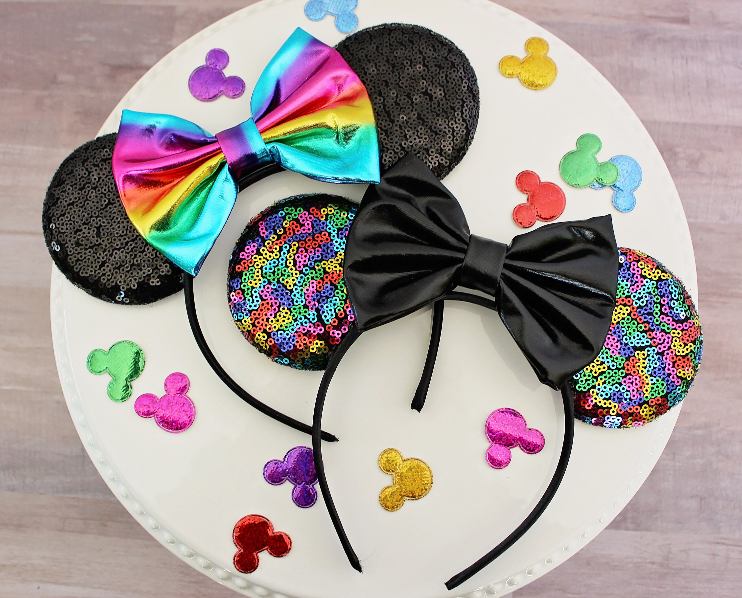 Disney Halloween Swirl Candy-theme Mickey Ears Headband with Black Sequin Bow A little appreciation post… ?? This video is made up of  main image 4