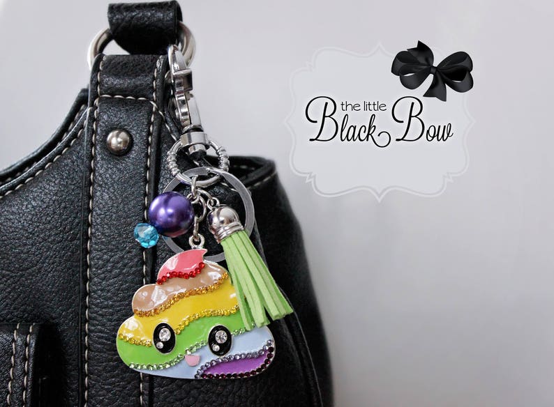 UNICORN POOP EMOJI Key Chain Rainbow Poop Key Ring Key Fob Etsy