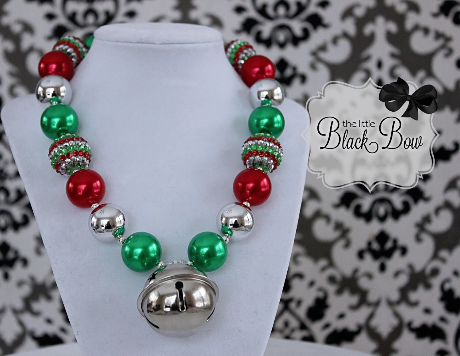 JINGLE BELLS Necklace Christmas Chunky Necklace Red Silver Etsy