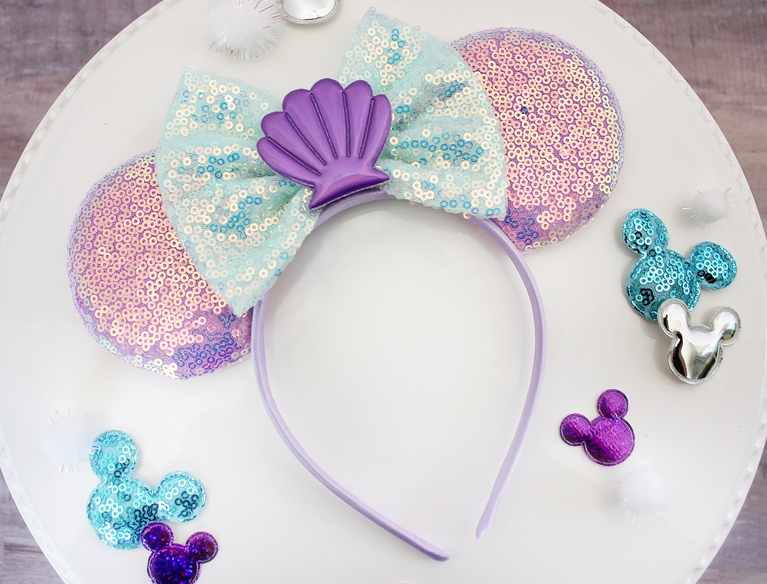 NWT✨ Disney The Little Mermaid Ariel Minnie Mouse Pastel Sequin Starfish Ears Minnie Mouse Ears, Disney Ears, Little Mermaid Ears, Ariel  main image 3