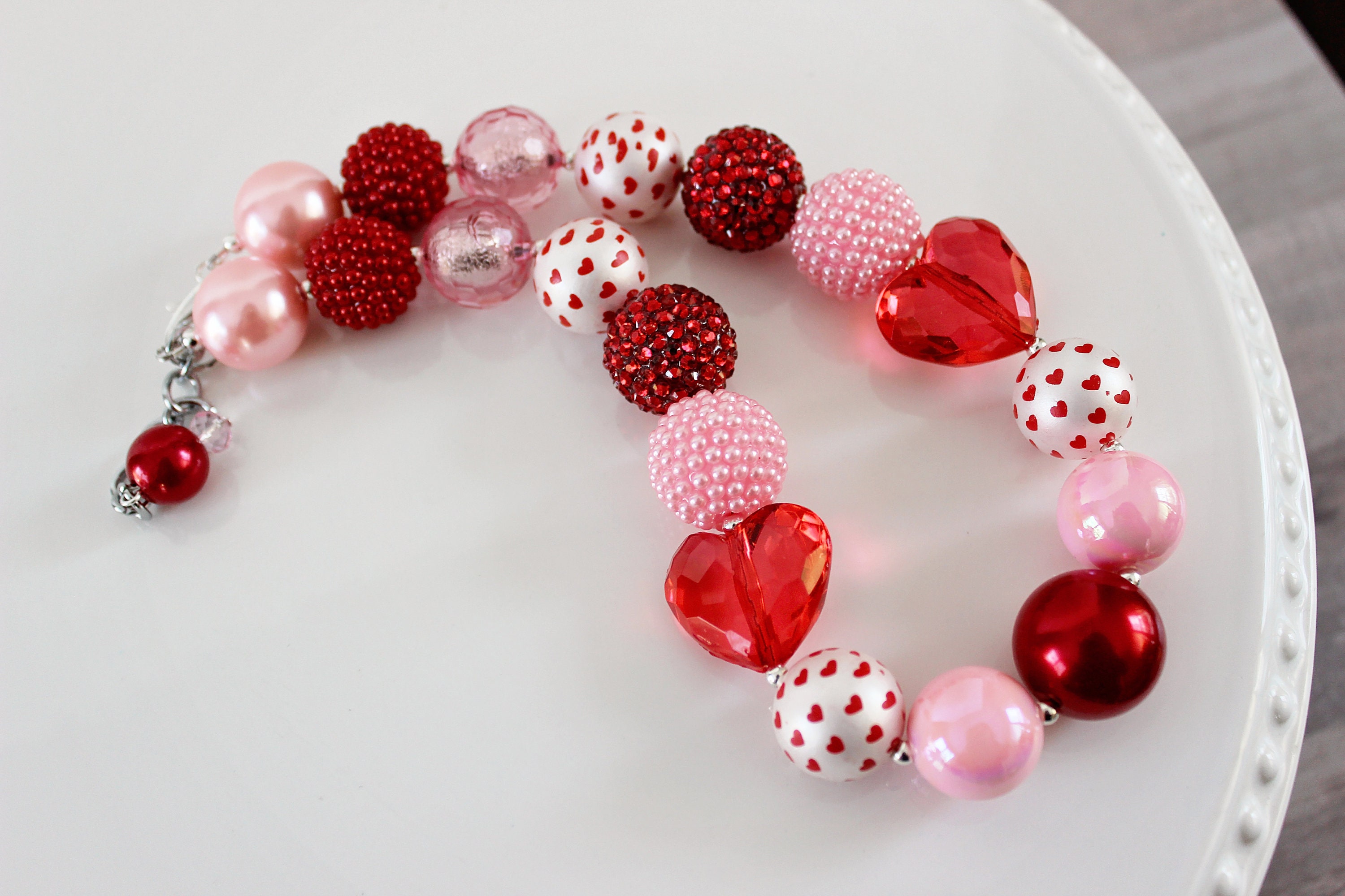 ●VVV● Pink Ribbon Heart Mix Bead Necklace 23FWNK086PKF il_1080xN.5772188707_cufz.jpg