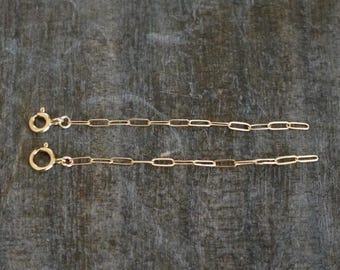 14k Gold Filled Paperclip Chain Extender, 1 inch, 2 inch, 3 inch, 4 inch