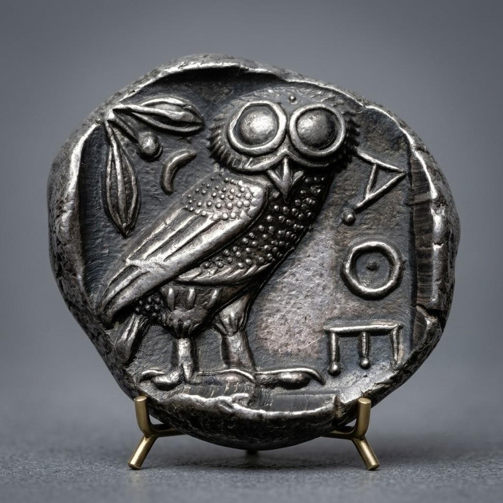 Ancient Greek Athenian Owl Tetradrachm Rare Athena Silver Collector Collectible Coin