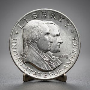 Moneta commemorativa da collezione rara in argento del 1926, mezzo dollaro del centocinquantesimo anniversario degli Stati Uniti.