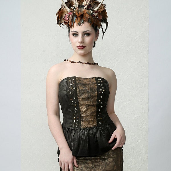 WARRIOR SOUL - Bustier Top, rock style, steampunk style, perfect for Burning Man, stage performance or cosplay events