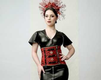 ELVINA - Underbust corset OAK