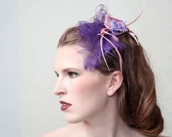 PURPLE PUNCH - Couture fascinator for Wedding. My Sweet Sixteen, Prom ball, Beach Party or Red carpet event