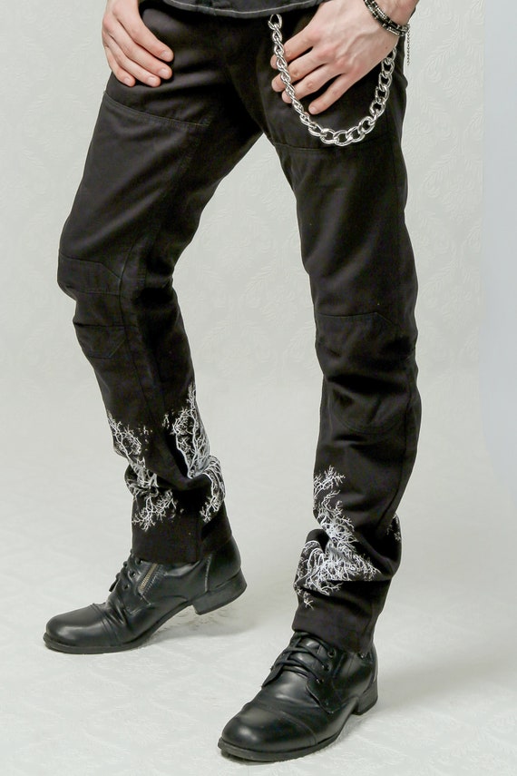 ◆AAKAM◆ Knee Pintuck Printed Denim Pants Black MUSINSA公式 | AAKAM 98 Printed Knee Pin-tuck Denim Pants (Black)