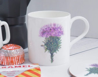 Thistle Fine China Mug , Scottish Nature Cup
