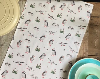 Pano de prato de algodão com estampa de papagaio-do-mar - Decoração de cozinha com pássaros, presente de boas-vindas