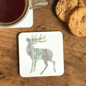 Silver Stag Coaster - Scottish Stag Coaster - Scottish Homeware - Stag home Decor - Highland Stag Coaster - Stag decor - Stag Tableware