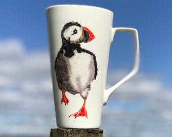 Puffin  Large Latte Coffee Mug. Fine China Scottish Mug