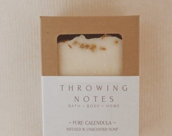 Pure Calendula - Botanical infused - Unscented - Shea Butter - Essential Oil Soap - Sensitive Skin