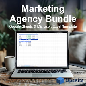 Paquete para agencias de marketing: Google Sheets, seguimiento del tiempo, CRM, embudo de ventas para campañas,