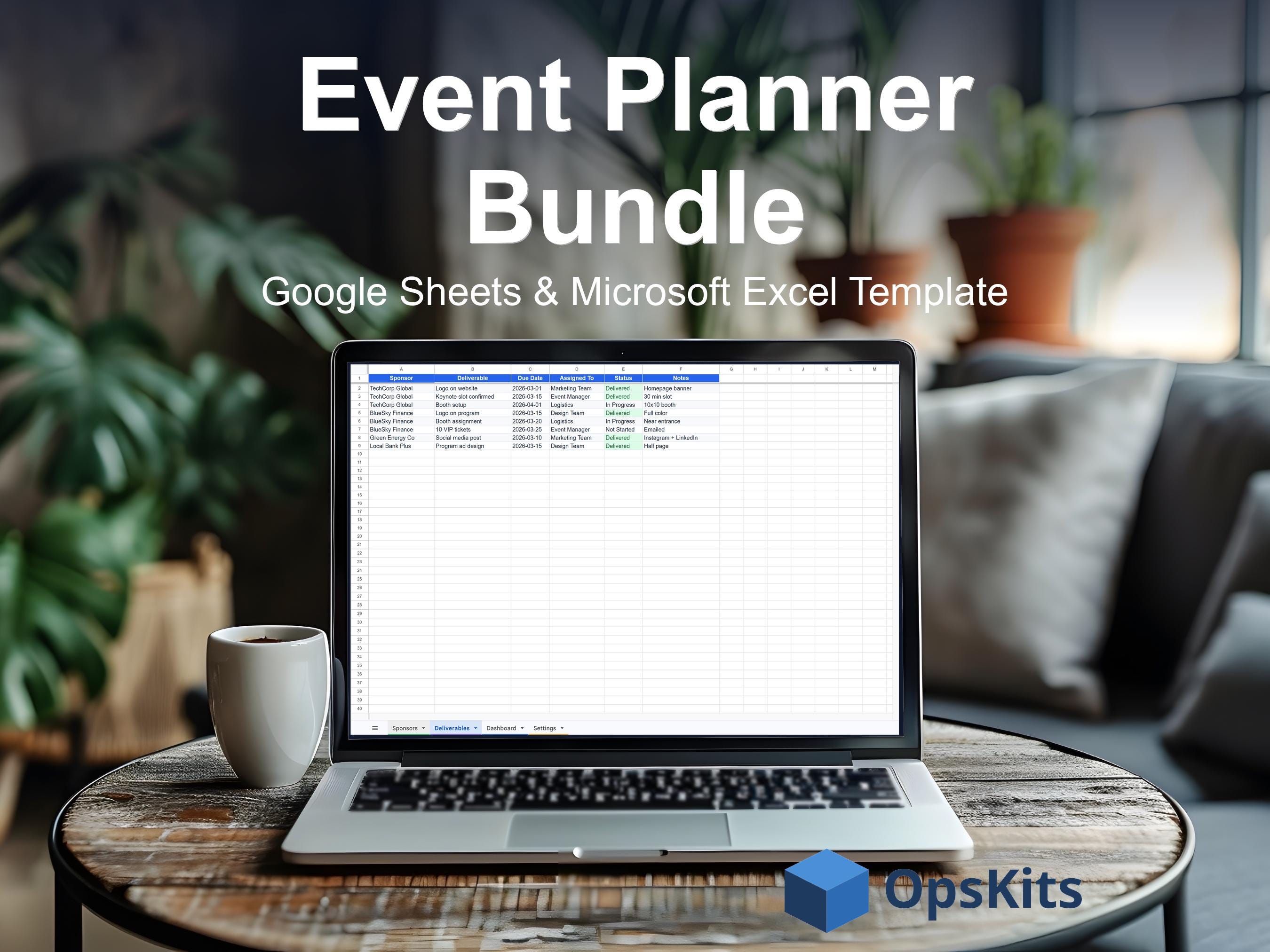 Event Planner Bundle Google Sheets Event Budget Attendee Tracker Sponsorship Party Planning