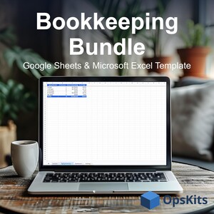 Chart of Accounts Bookkeeping Bundle, Double Entry Ledger AR AP Bank Reconciliation Kit, 1099 Tracker