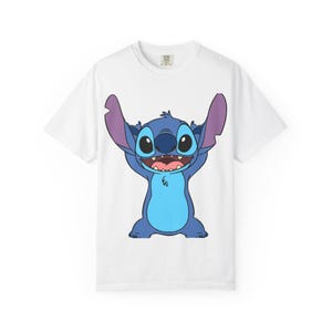 Lilo & Stitch Character T-Shirt | Garment-Dyed Cotton Cartoon Tee image 1
