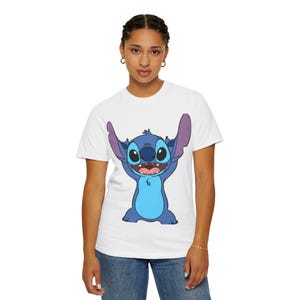 Lilo & Stitch Character T-Shirt | Garment-Dyed Cotton Cartoon Tee image 3