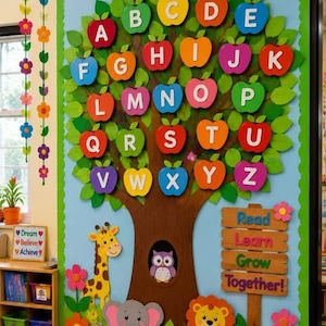 Alphabet Tree Colorful ABC Poster Matte Vertical Poster | Kids Classroom Decor, Nursery Wall Art