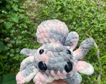 Crocheted calico spider